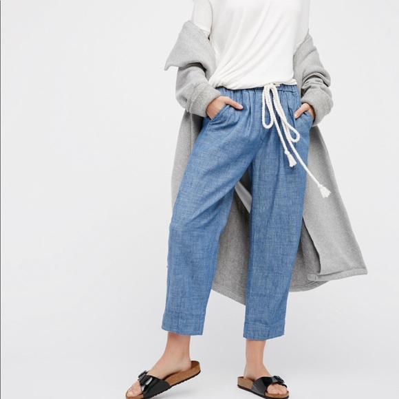 PRICE FIRM!💘 Free people everyday chambray pants - Picture 3 of 8